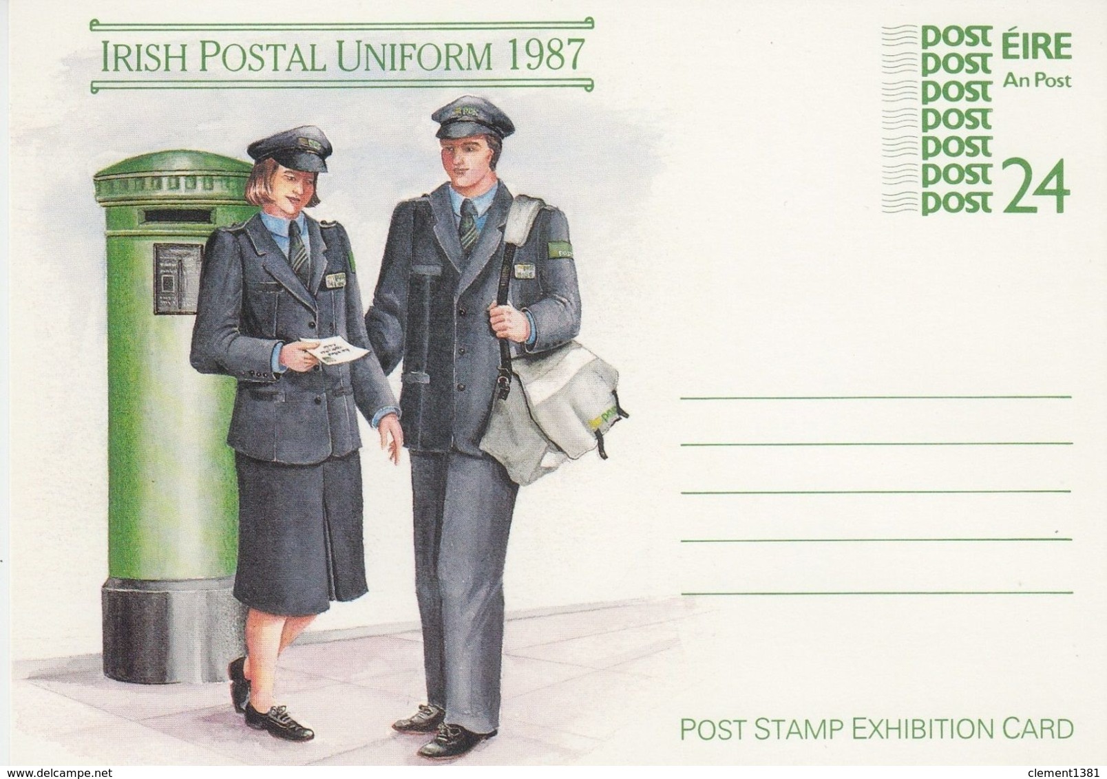 Irlande Eire Irland Irish Postal Uniform 1987 Postal Stationery Entier - Ganzsachen