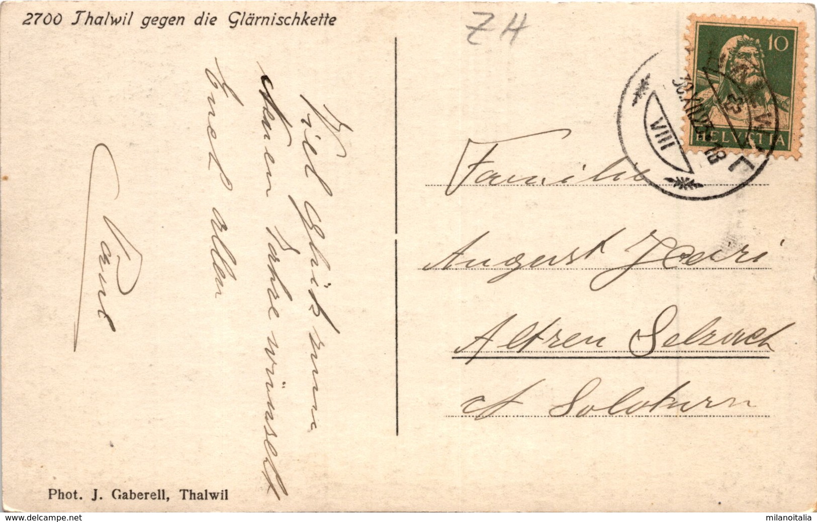 Thalwil Gegen Die Glärnischkette (2700) * 30. 12. 1923 - Thalwil