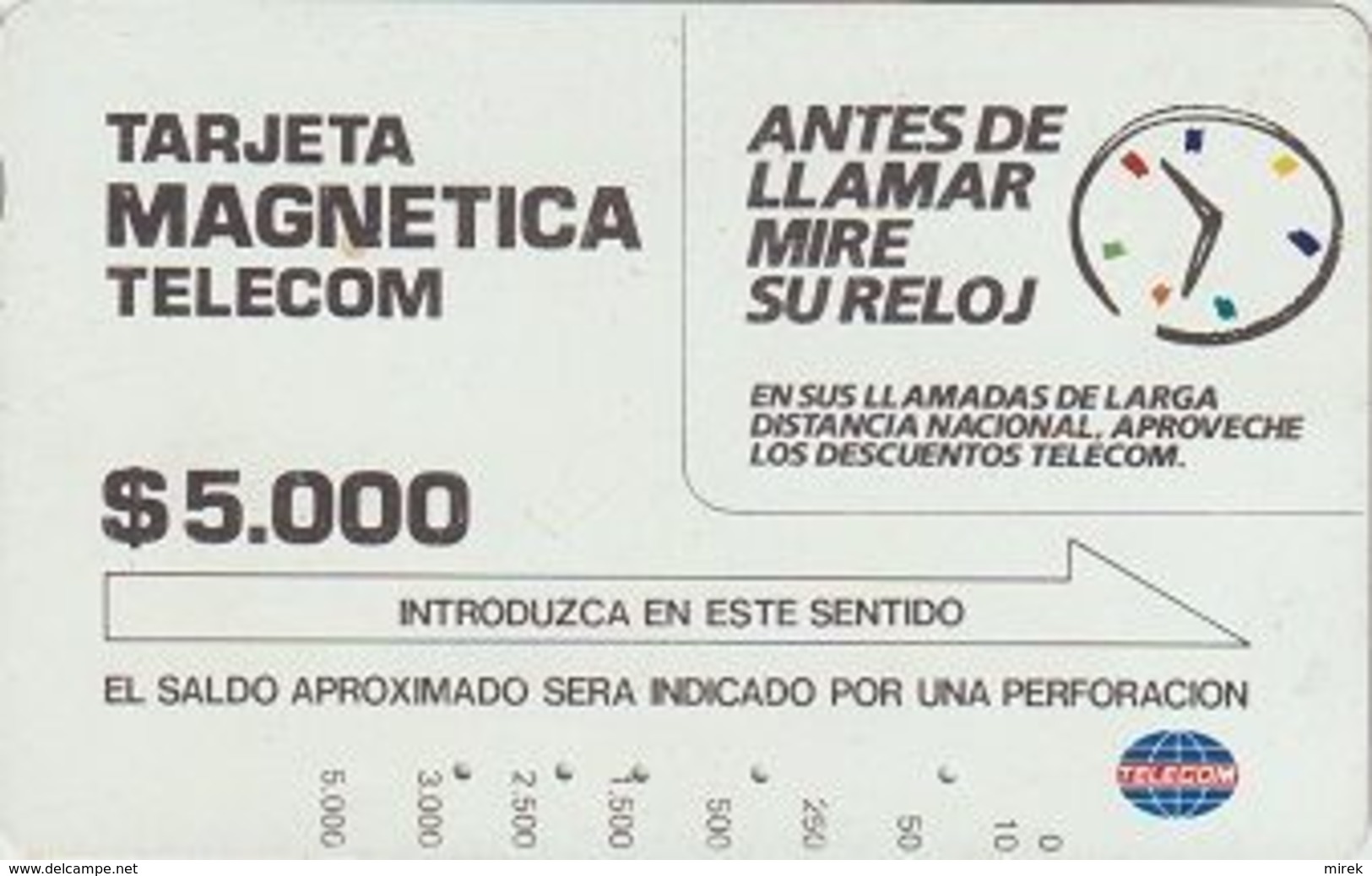 125/ Colombia; Antes De Llamar Mire Su Reloj, Tamura - Colombia