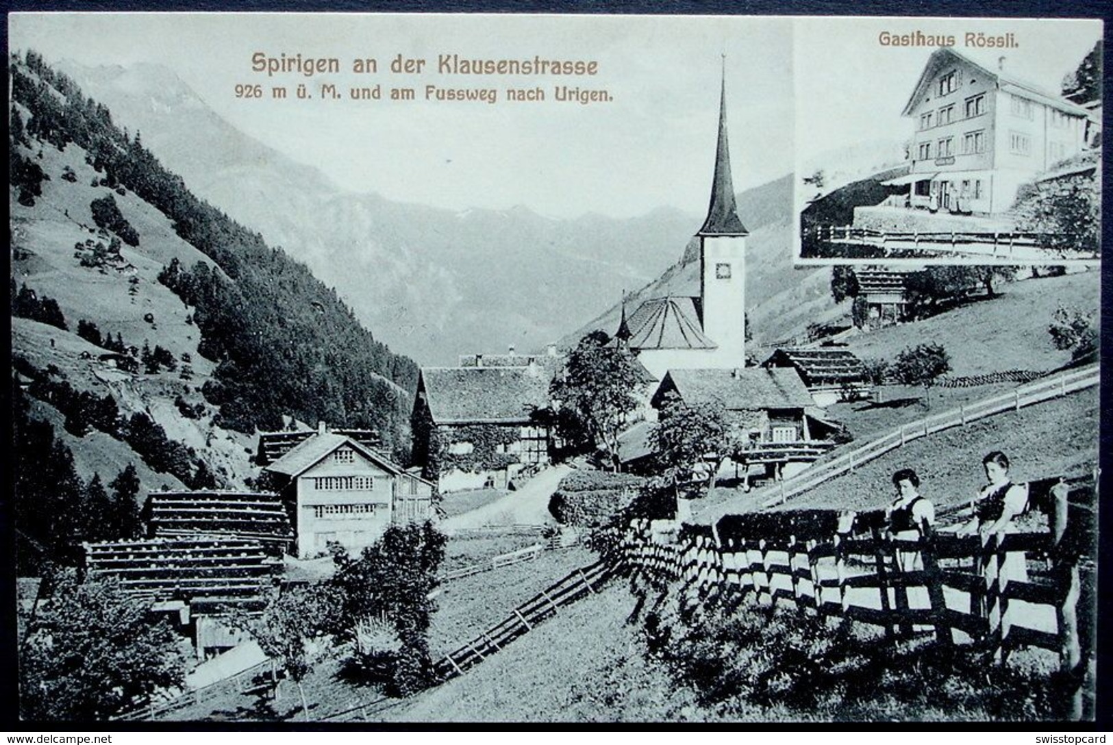 SPIRINGEN An Der Klausenstrasse Gasthaus Rössli Verlag Andr. Hane Rorschach - Spiringen