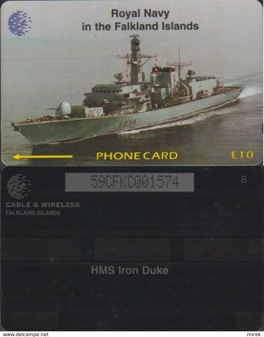 159/ Falkland Islands; Battle Ship, 59CFKC - Falkland