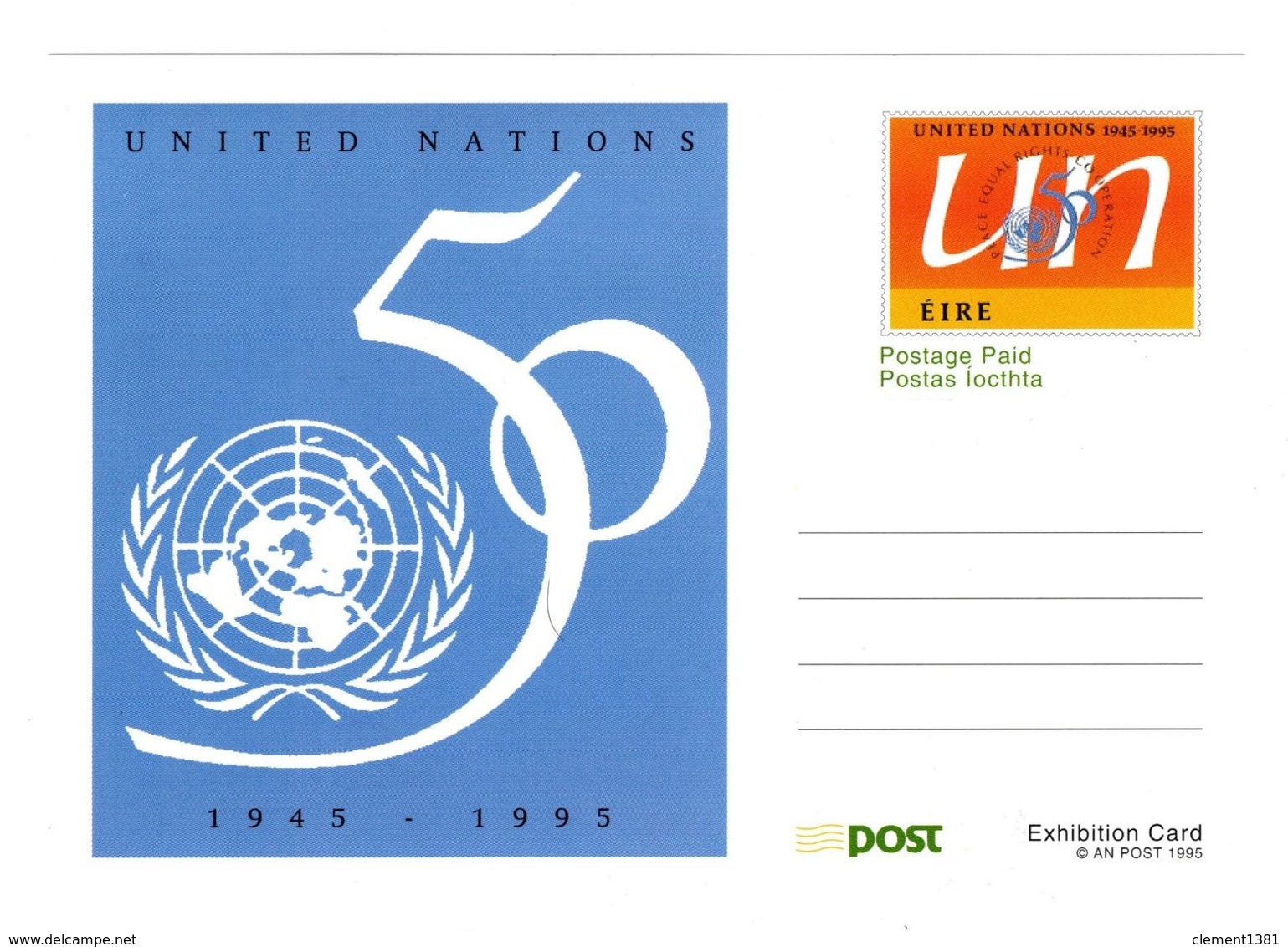 Irlande Eire Irland Irish United Nations Postal Stationery Entier - Ganzsachen