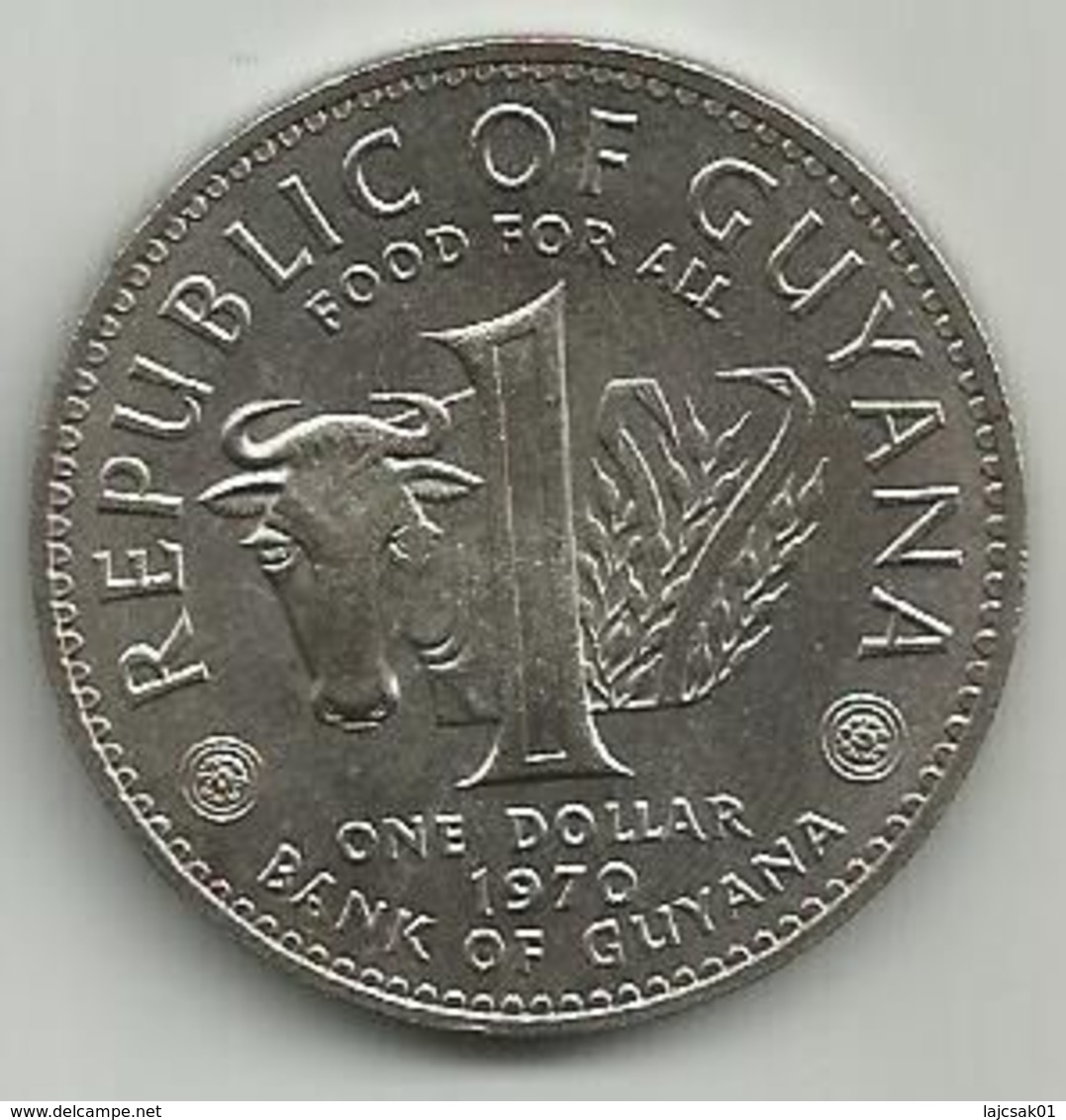 Guyana 1 Dollar 1970. FAO High Grade - Guyana