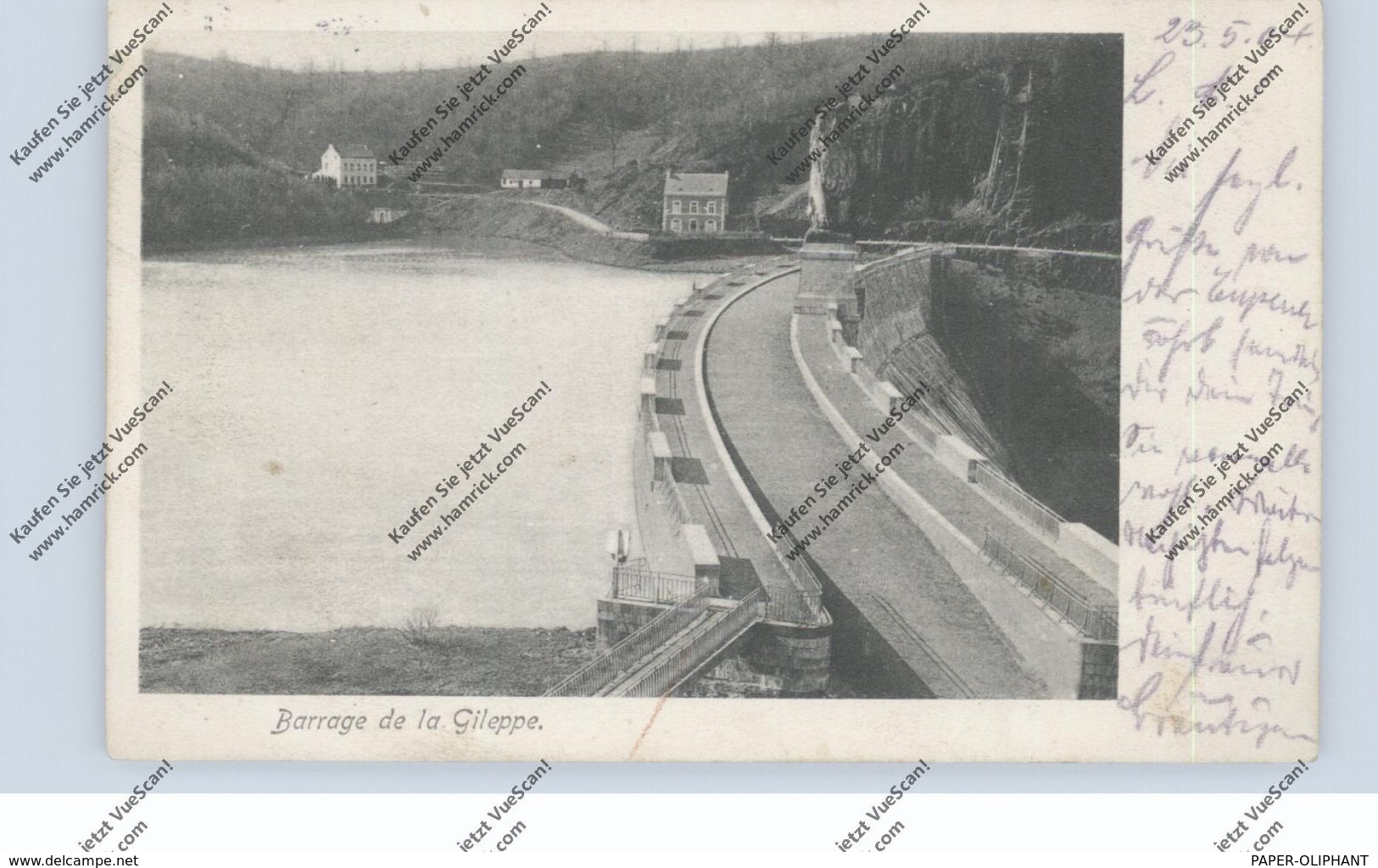 B 4837 GILEPPE Talsperre, 1904, Cöln-Müngersdorf Verschickt - Gileppe (Barrage)