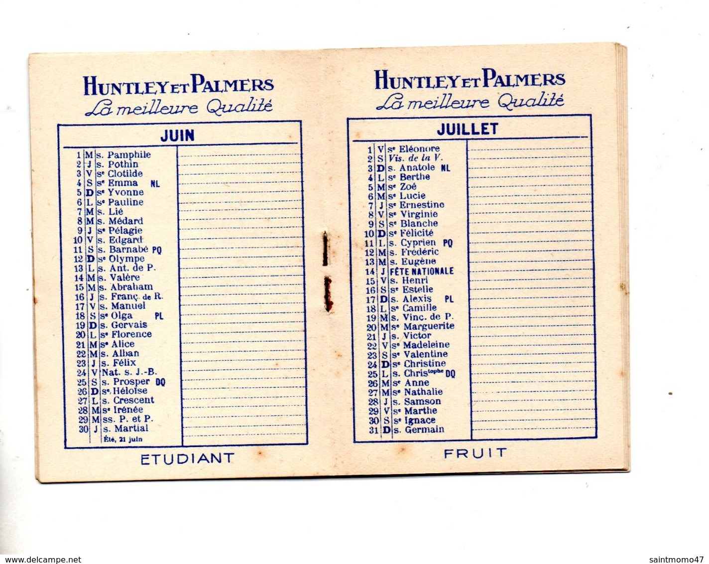 CALENDRIER . BISCUITS HUNTLEY & PALMERS . 1932 - Réf. N°10415 - - Petit Format : 1921-40
