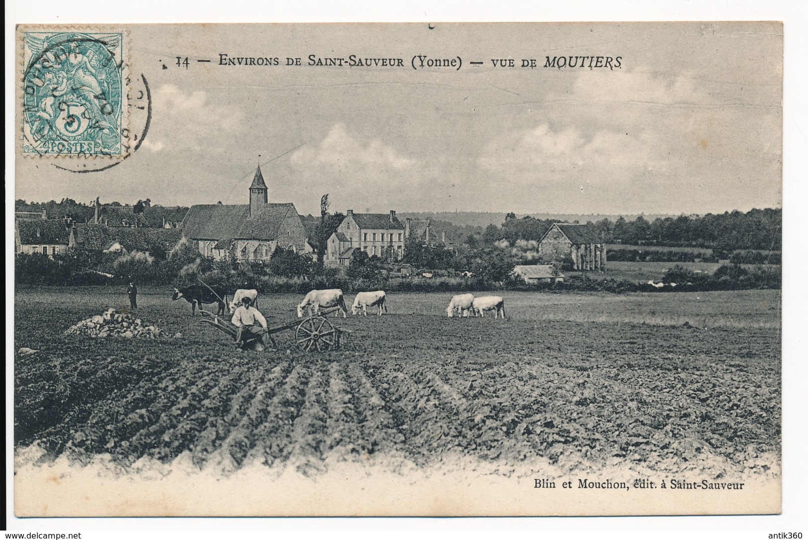 CPA 89 Environs De SAINT SAUVEUR EN PUISAYE Carte Rare Vue De Moutiers - Saint Sauveur En Puisaye