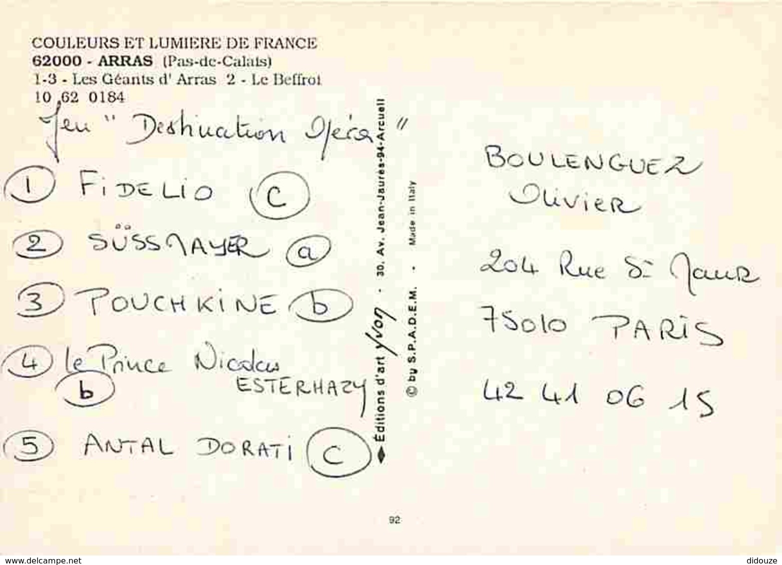 62 - Arras - Multivues - Géants Du Nord - Blasons - CPM - Voir Scans Recto-Verso - Arras