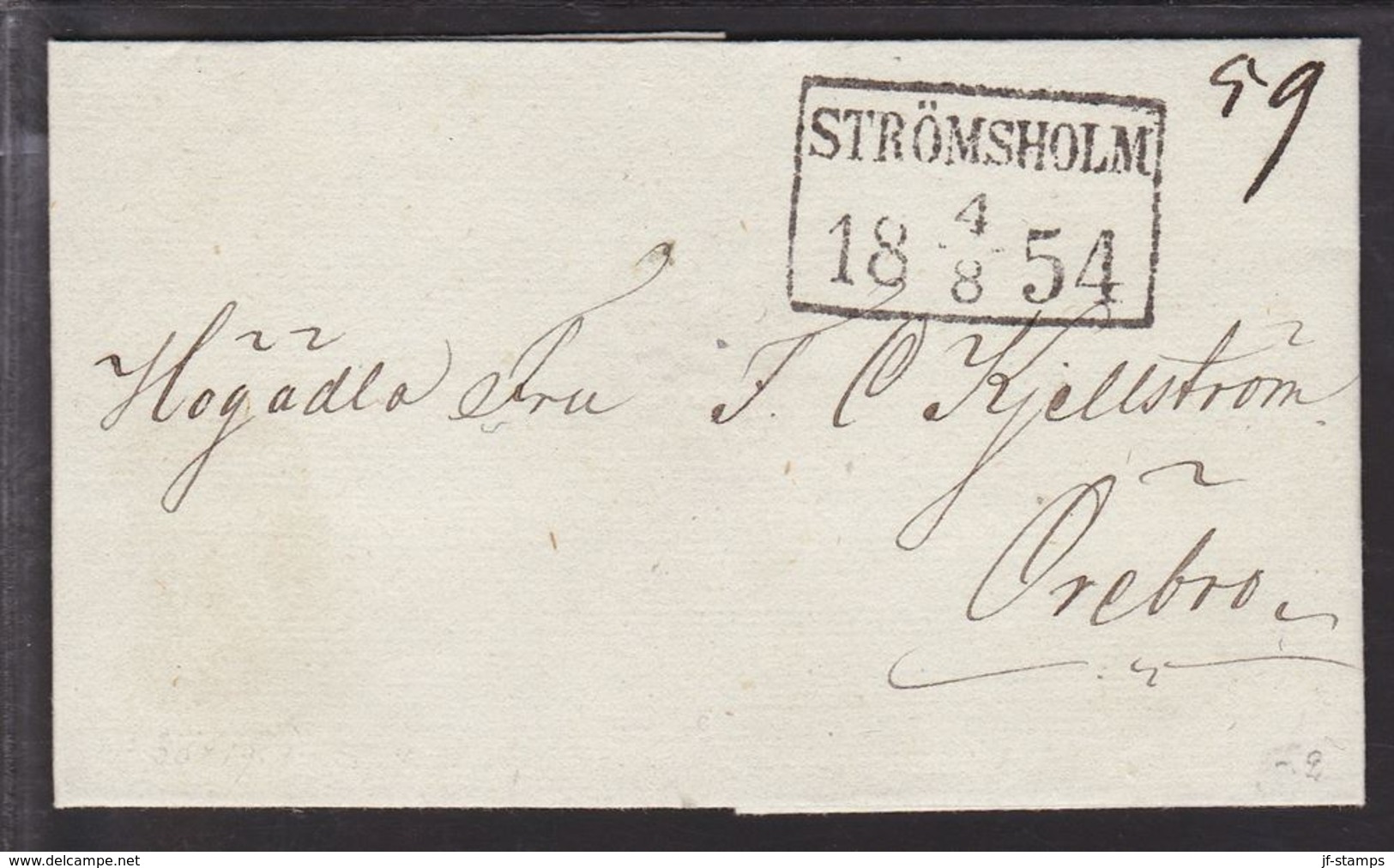 1854. SVERIGE. STRÖMSHOLM 4 8 1854. To Örebro. LUXUS.  () - JF109704 - ... - 1855 Voorfilatelie