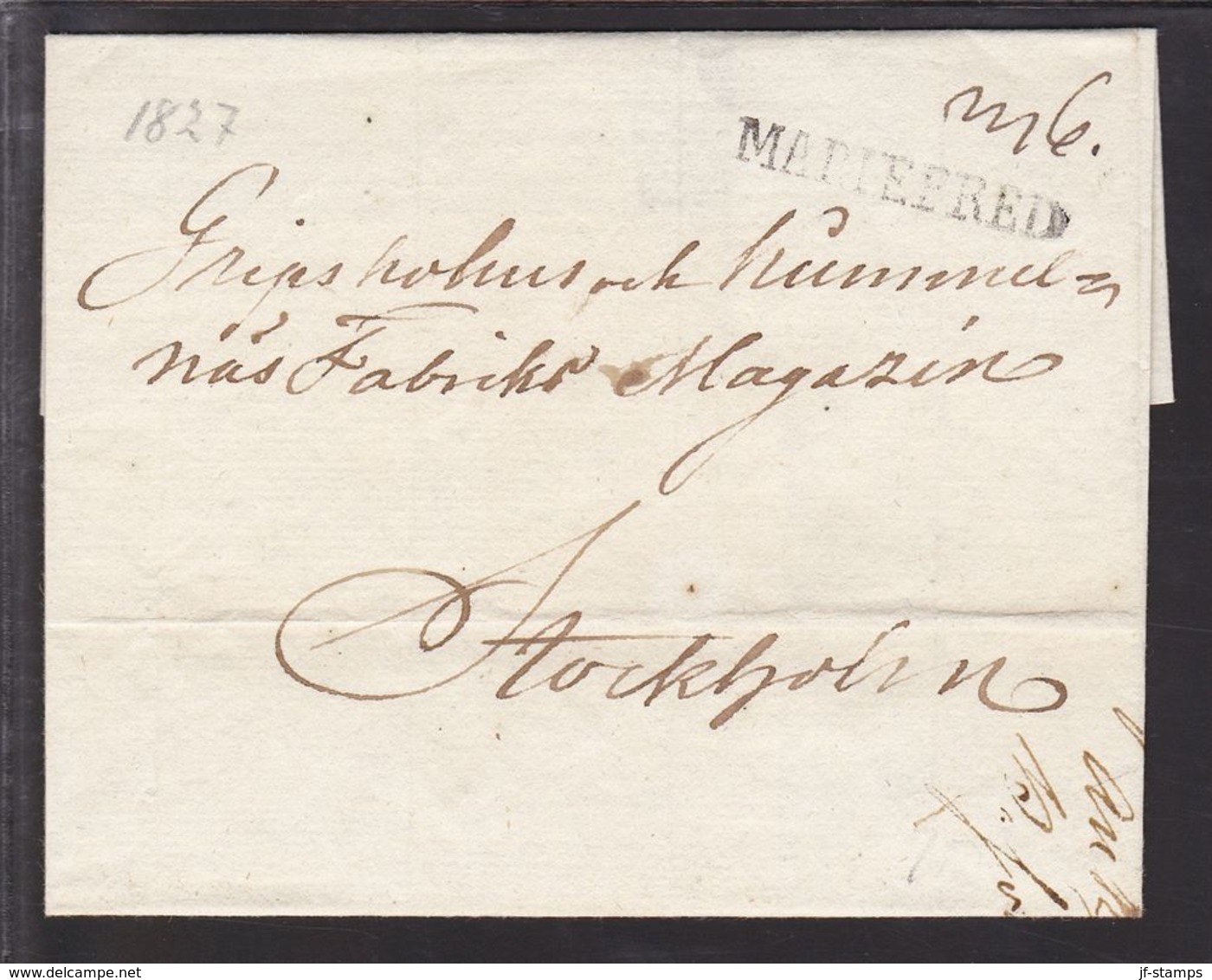 1827. SVERIGE. MARIEFRED  On Cover To Stockholm. () - JF109728 - ... - 1855 Prefilatelia