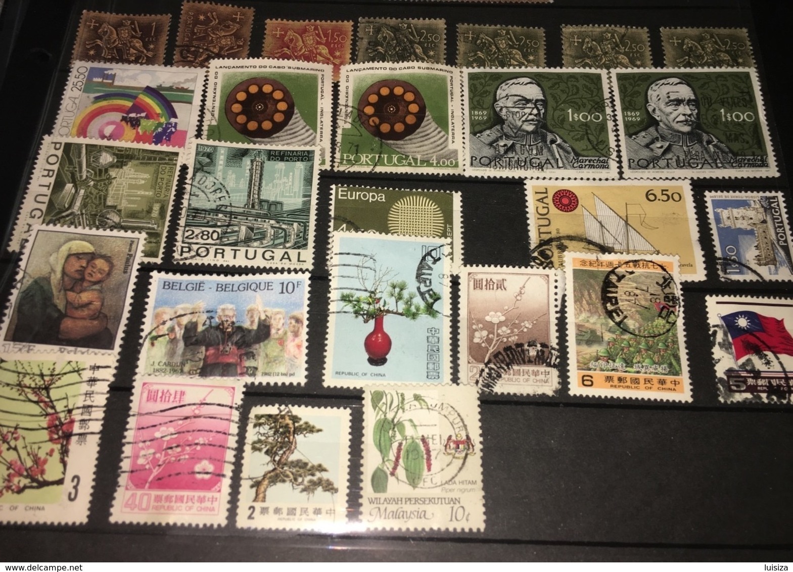 See Photos. Offers Considered  Circulated 114 World Stamps Lot Of   Portugal 42  Belgium 2 Taiwán 8 India 6  Brazil 13 P - Contenitore Per Francobolli