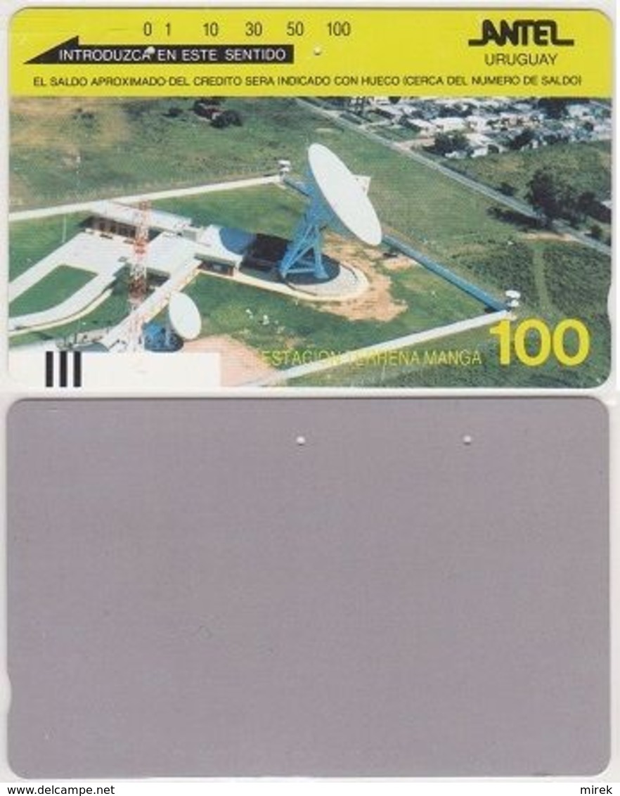 216/ Uruguay; P1. Ground Station, Silver Reverse, With Barcode - Uruguay