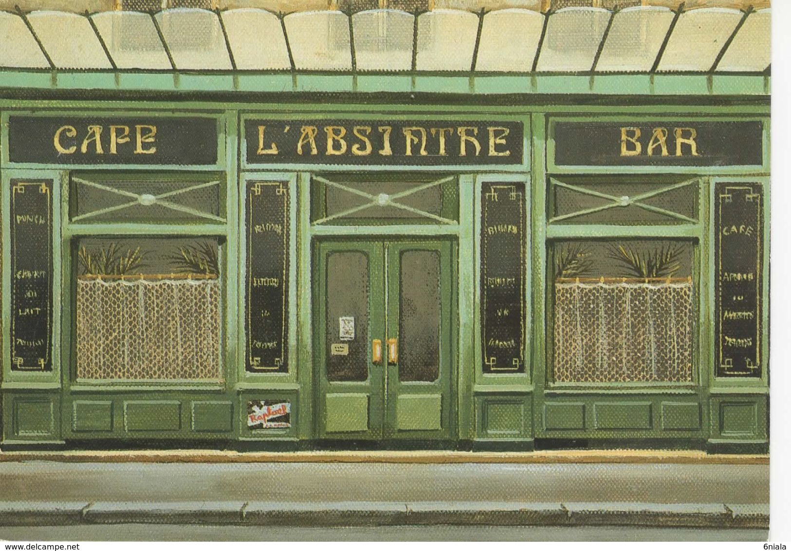 1570   VITRINE L'ABSINTHE  Café Bar   Illustrateur ANDRÉ RENOUX    RF 12 - Shops