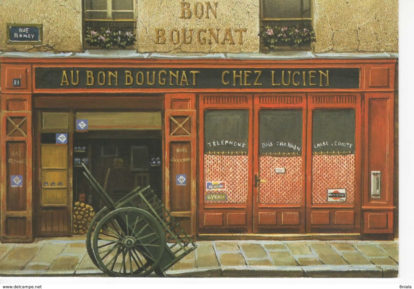 1571   VITRINE AU BON BOUGNAT CHEZ LUCIEN    Illustrateur ANDRÉ RENOUX    RF 1  Charrette - Shops