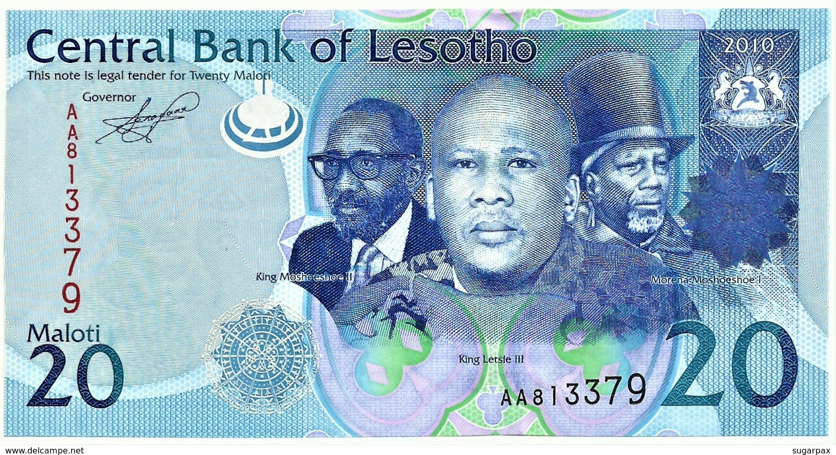 Lesotho - 20 Maloti - 2010 - Unc. - Pick 22.a - Serie AA - Lesoto