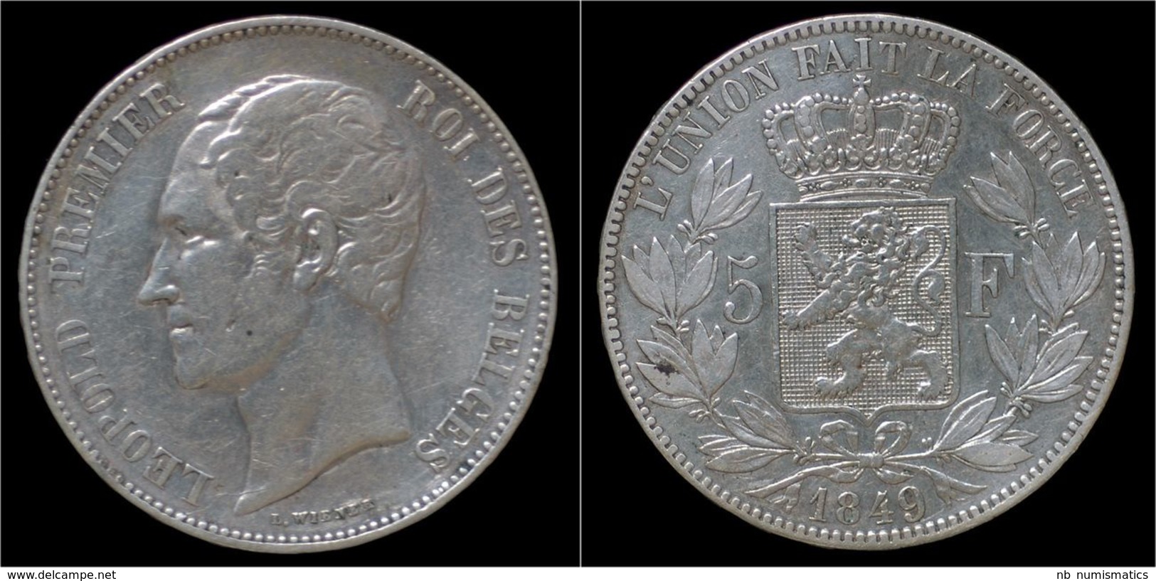 Belgium Leopold I 5 Frank 1849 - 5 Frank