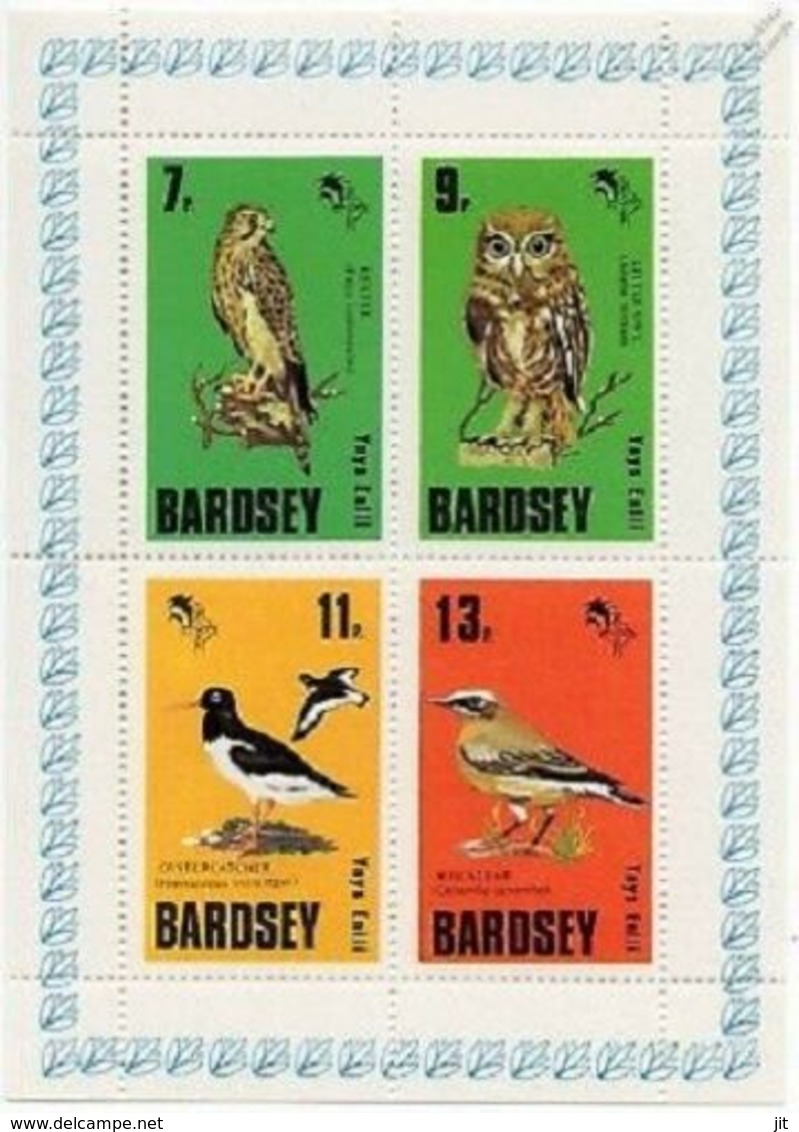 092. BARDSEY ISLAND (GB LOCAL, CINDERELLA) 1979 STAMP M/S BARDSEY BIRDS, OWLS . MNH - Local Issues