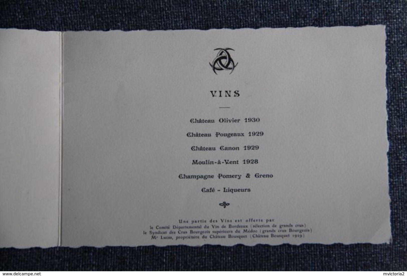 1936 - BORDEAUX, MENU Du 18 Me Congrès De La Fédération Internationale De La Teinture Et Du Nettoyage. - Menus