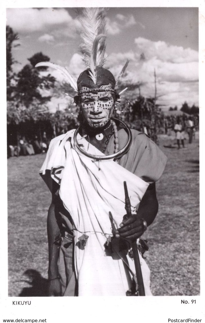 Kikiyu Kenya Uganda African Tribesman Real Photo Postcard - Ouganda