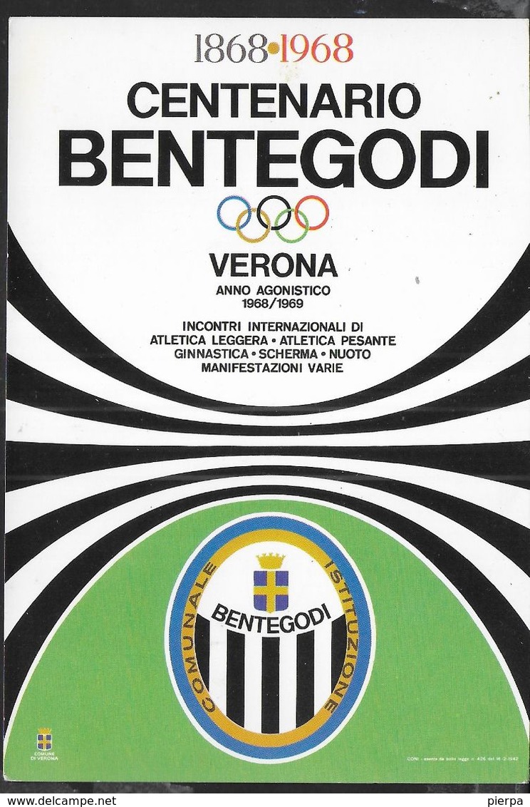ITALIA - ANNULLO SPECIALE "VERONA C.P.-28.568-*CENTENARIO BENTEGODI* SU CARTOLINA CENTENARIO BENTEGODI - Other & Unclassified