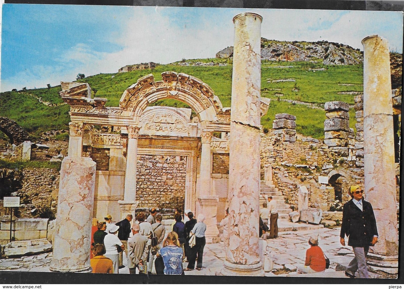 TURCHIA - CALCIATORE 250 KURUS- 1974 SU CARTOLINA ILLUSTRATA DA EPHESUS - TEMPIO DI ADRIANO - Otros & Sin Clasificación