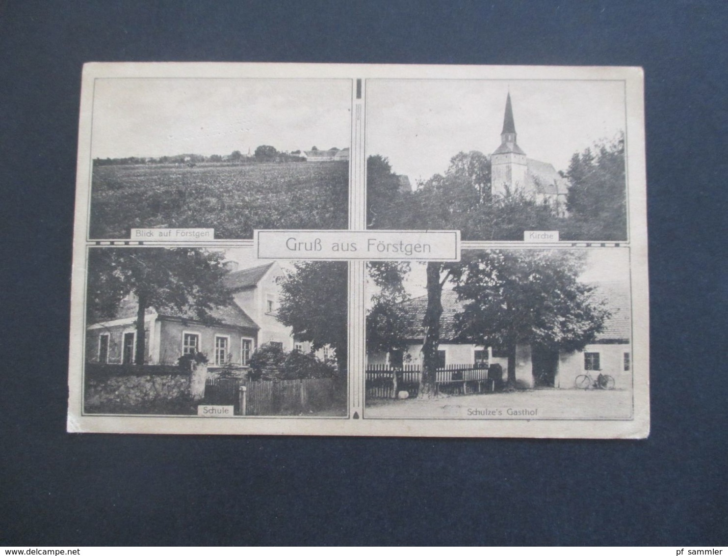 AK Mehrbildkarte 1920 Gruß Aus Förstgen Mit Kirche / Schule Und Schulze's Gasthof Verlag Fedor Bellach Sagan - Niesky