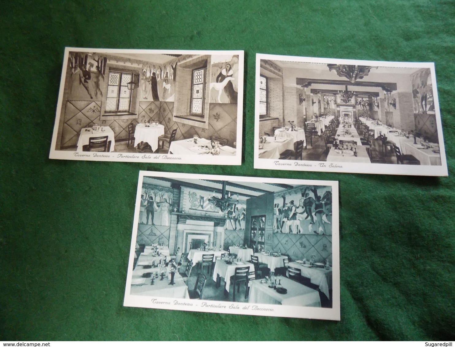 VINTAGE ITALY: TORINO Taverna Dantesca X3 Sepia Green Tint - Wirtschaften, Hotels & Restaurants