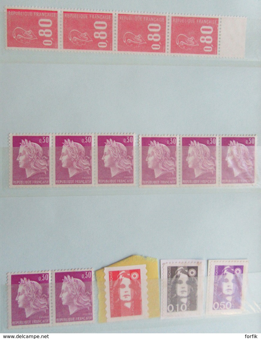France - Stock de timbres modernes neufs pour affranchissement dont blocs et 1 carnet - Faciale 407,03F soit 62,05 €