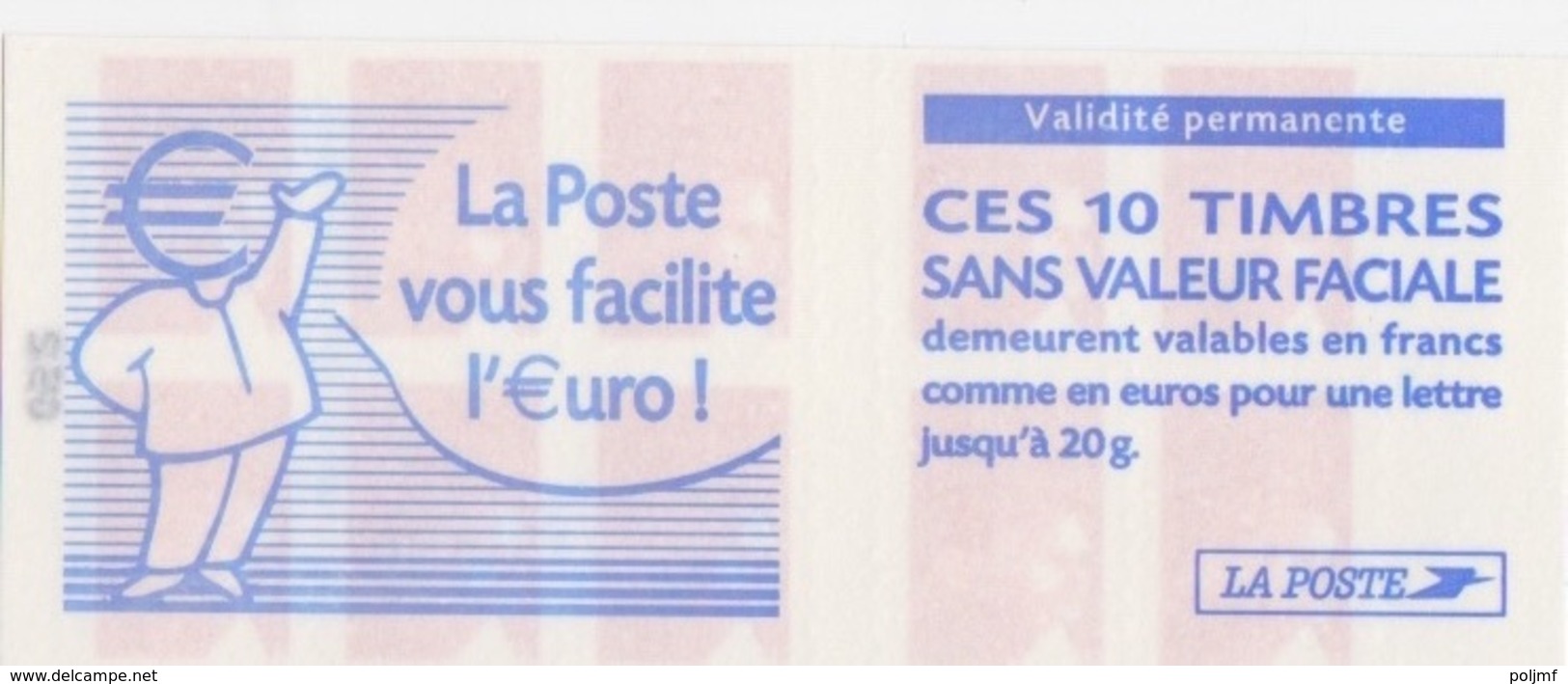 Marianne De Luquet, TVP Rouge Carnet De 10 TP N° 3419-C2 (La Poste Vous Facilite L'Euro), Neuf ** - Autres & Non Classés