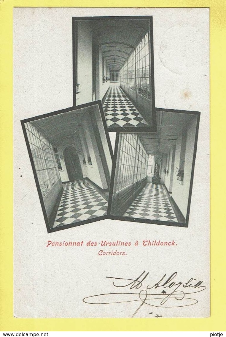 * Tildonk - Thildonck (Haacht - Brabant) * (Weck Frères, Rue Blaes Bruxelles) Pensionnat Ursulines, Corridors, école - Haacht