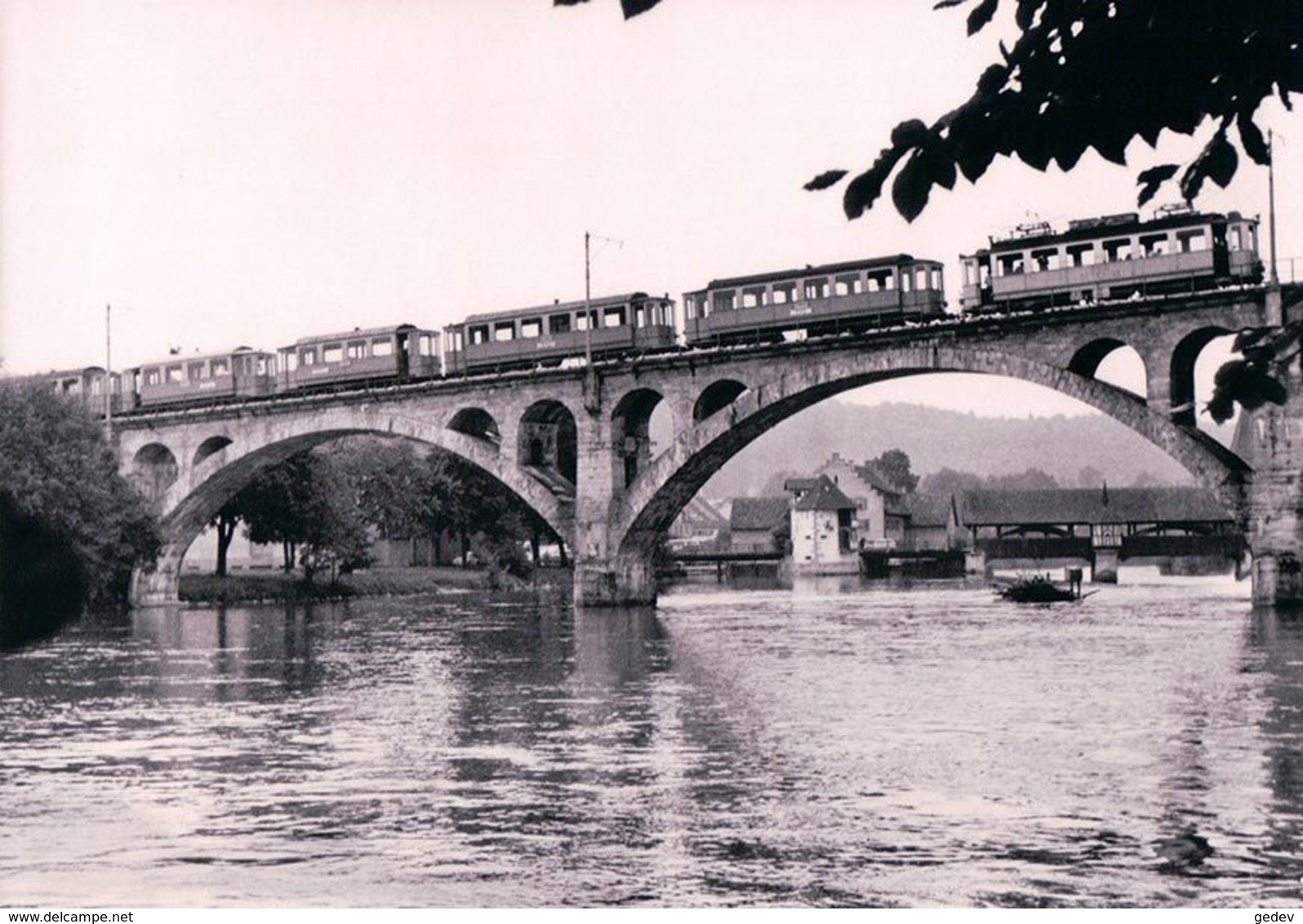Chemin De Fer Suisse, Tramway Pour Bremgarten Sur Le Pont De La Reuss, Photo1968, BVA BD 56.7 - Strassenbahnen