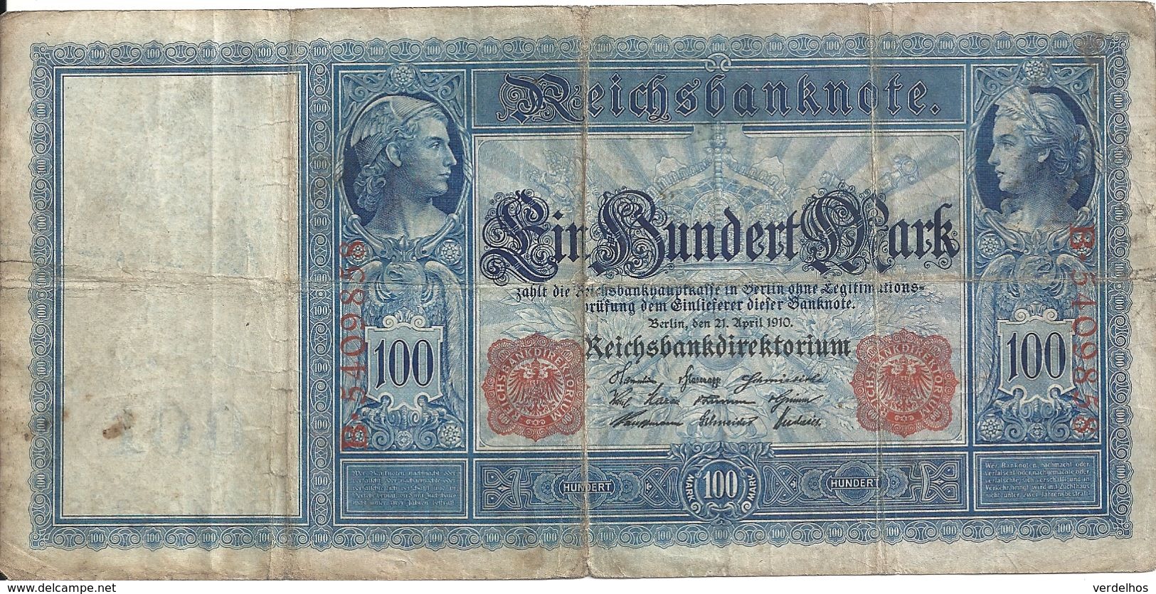 ALLEMAGNE 100 MARK 1910 VG+ P 42 - 100 Mark