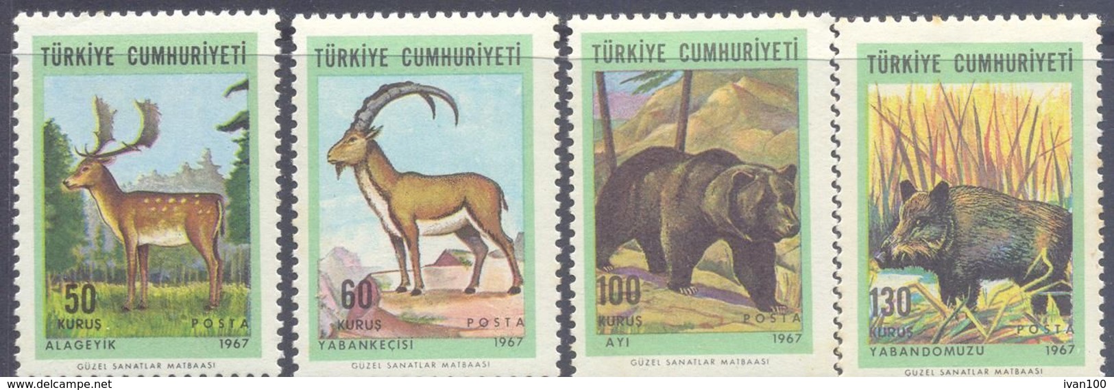 1967. Turkey, Animals, 4v, Mint/** - Unused Stamps