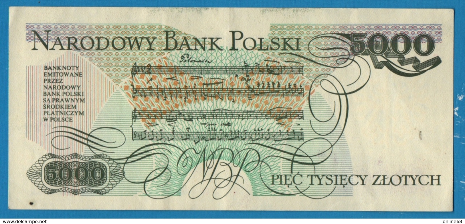 POLAND 5.000 Złotych 01.06.1982	# CN80743561989 P# 150a	 Chopin - Poland