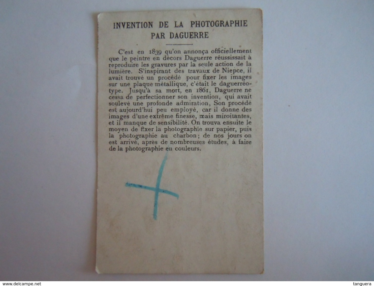 Chromo Inventeurs Daguerre Invention De La Photographie Série 5550: 4 - Otros & Sin Clasificación