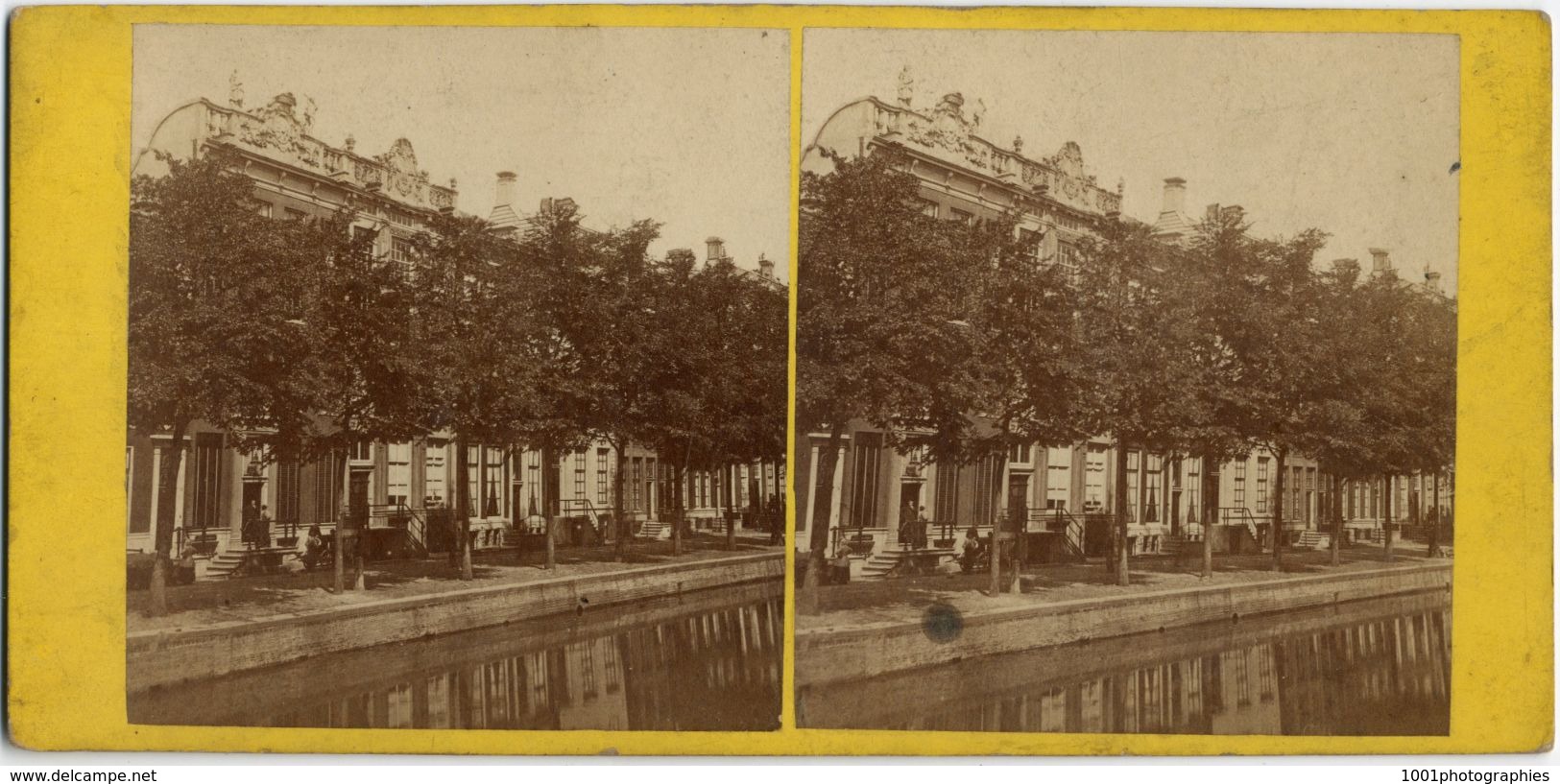 Amsterdam, De Heerengracht Bij De Wolvenstraat, Vue Stéréoscopique, Tirage Albuminé. C 1860 FG1586 - Stereo-Photographie