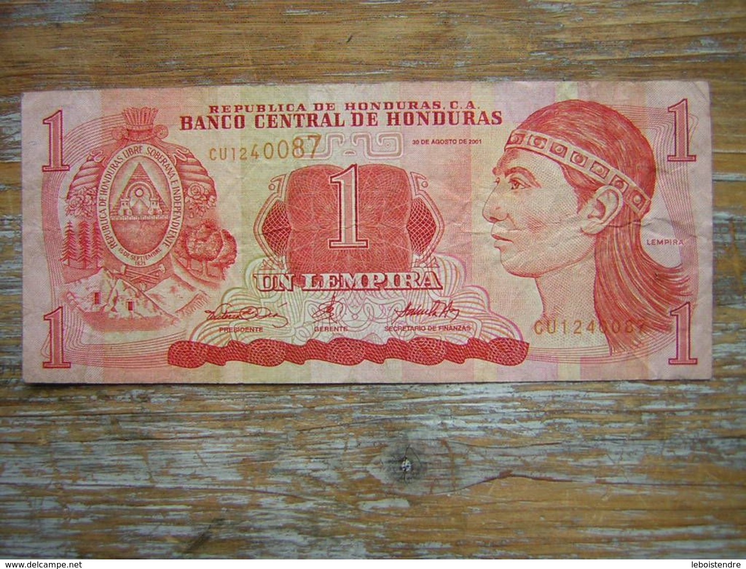 1 BILLET  BANCO CENTRAL DE HONDURAS 1 UN LEMPIRA - Honduras