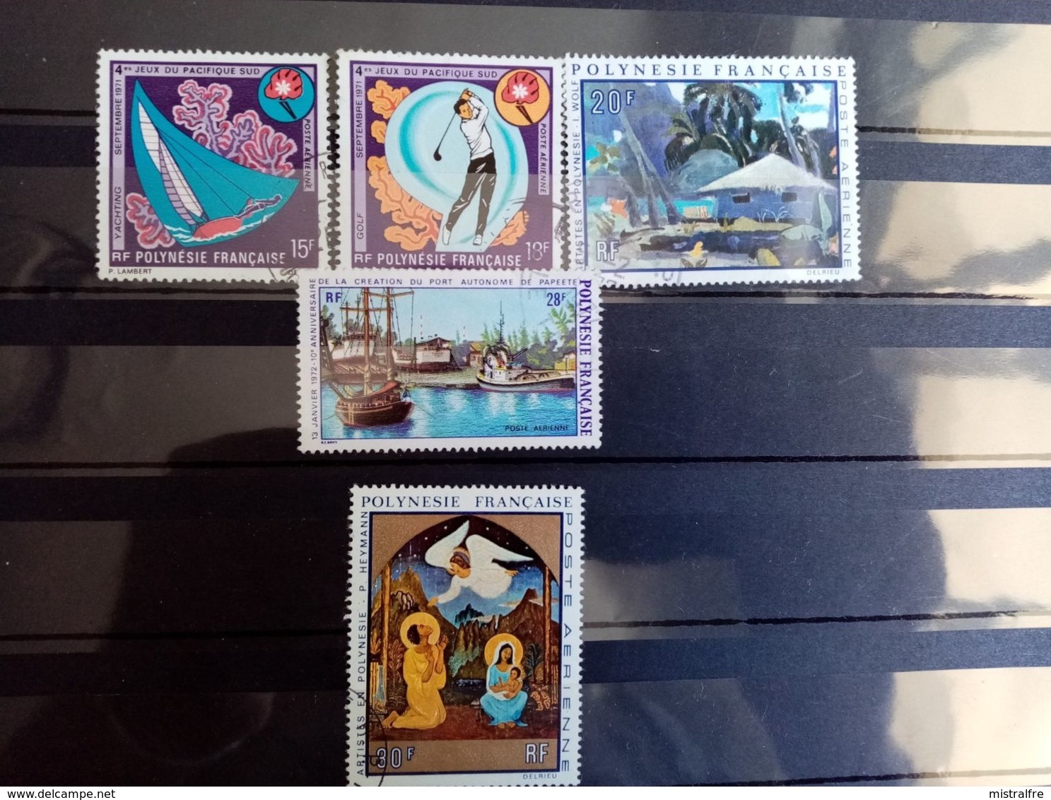 POLYNESIE.1971.1972.. Poste Aérienne N° 51.52.55.58.60. Oblitérés. Côte Yvert 2015 : 37,70 € - Oblitérés