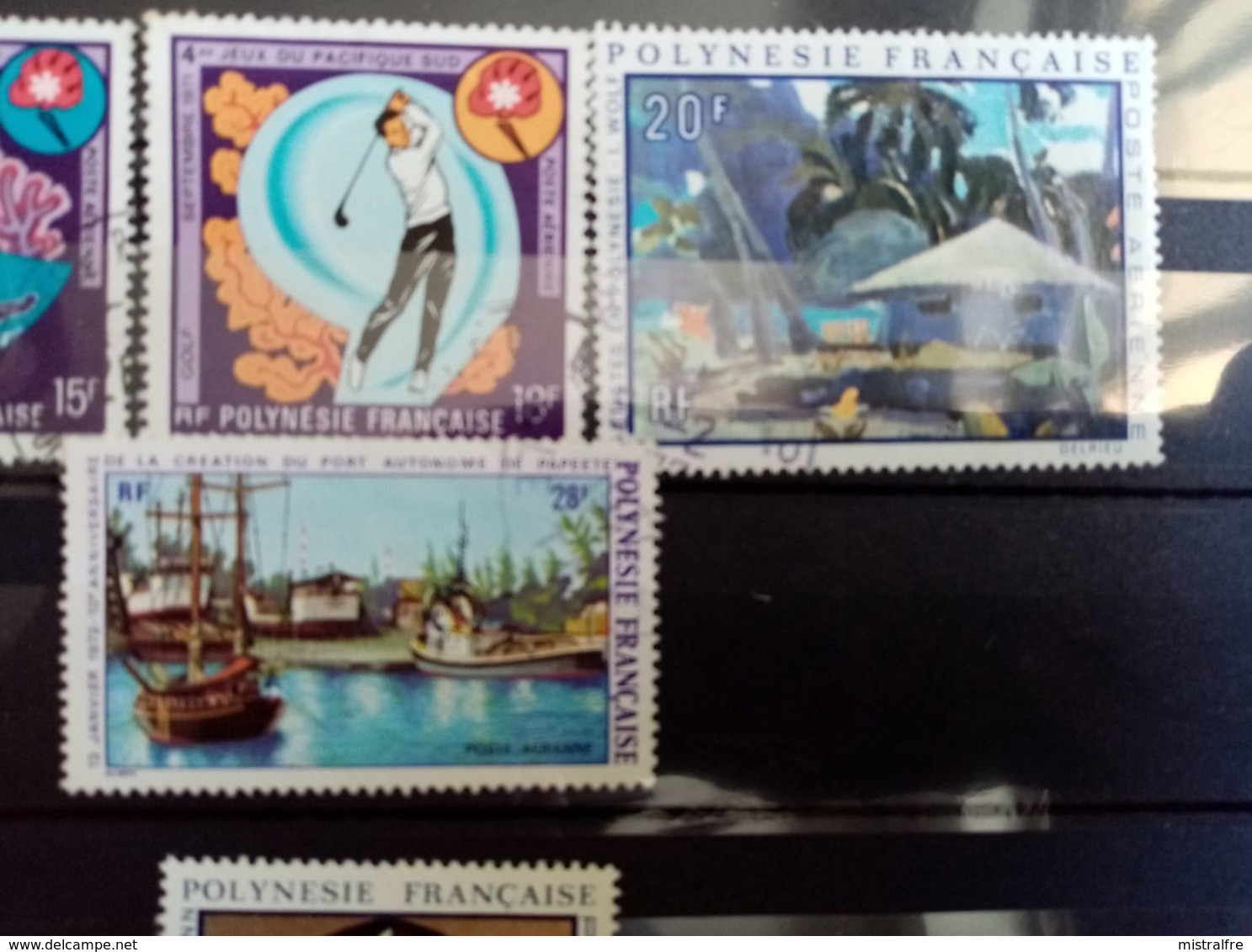 POLYNESIE.1971.1972.. Poste Aérienne N° 51.52.55.58.60. Oblitérés. Côte Yvert 2015 : 37,70 € - Oblitérés