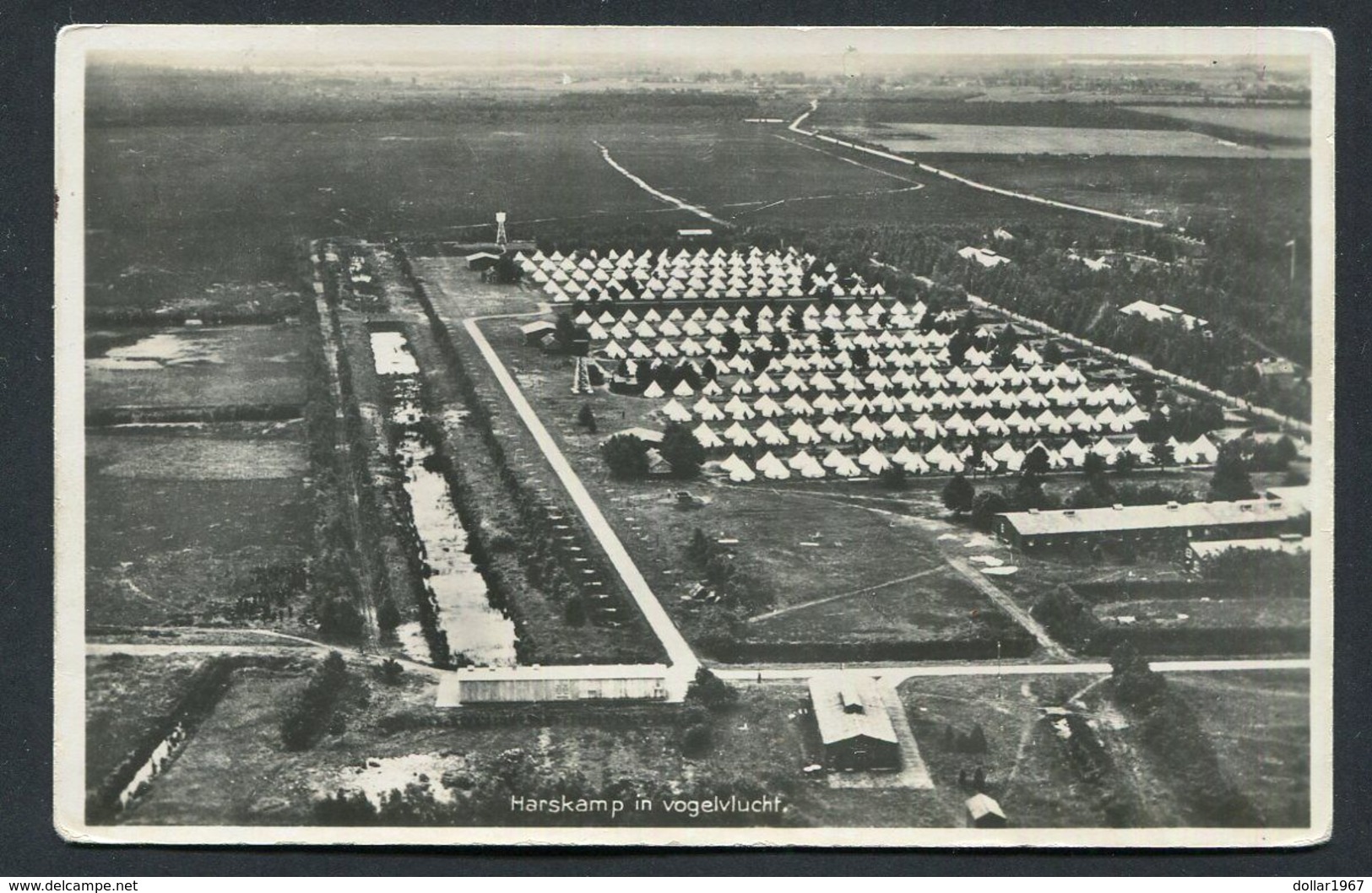 Luchtfoto Harskamp In Vogelvlucht - Legerplaats ( 1935 ) -   Used  - See The 2 Scans For Condition.(Originalscan !!) - Vught