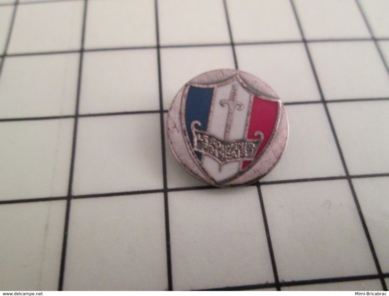 316a Pin's Pins / Beau Et Rare / THEME : ASSOCIATION / EPEE BOUCLIER TRICOLORE LE SOUVENIR FRANCAIS Le Souvenir De Quoi? - Associations