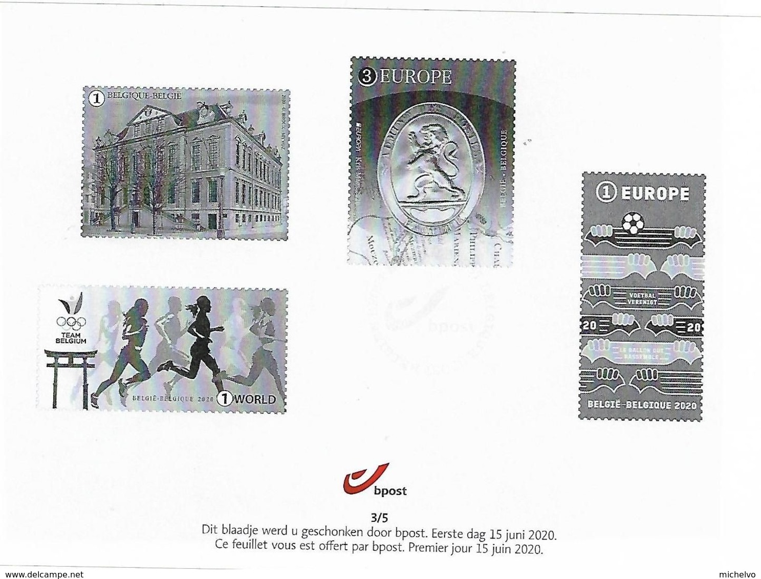 Belg. 2020 - Feuillet Noir & Blanc N° 3/5 ** -  (Premier Jour 15/06/2020) - Unused Stamps