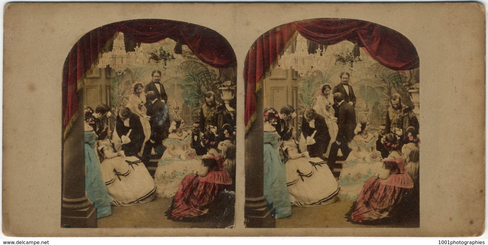 Vue Stéréoscopique, Amusante Scène De Genre. Paris. Tirage Albuminé Colorisé C 1865,  FG1598 - Fotos Estereoscópicas