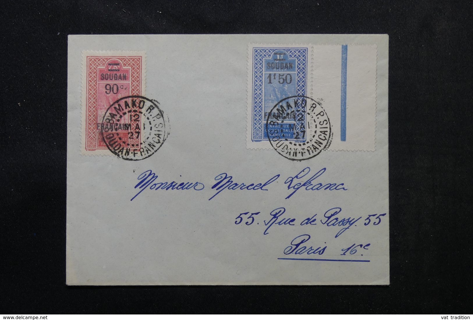 SOUDAN - Enveloppe De Bamako Pour Paris En 1927, Affranchissement Plaisant - L 63051 - Lettres & Documents