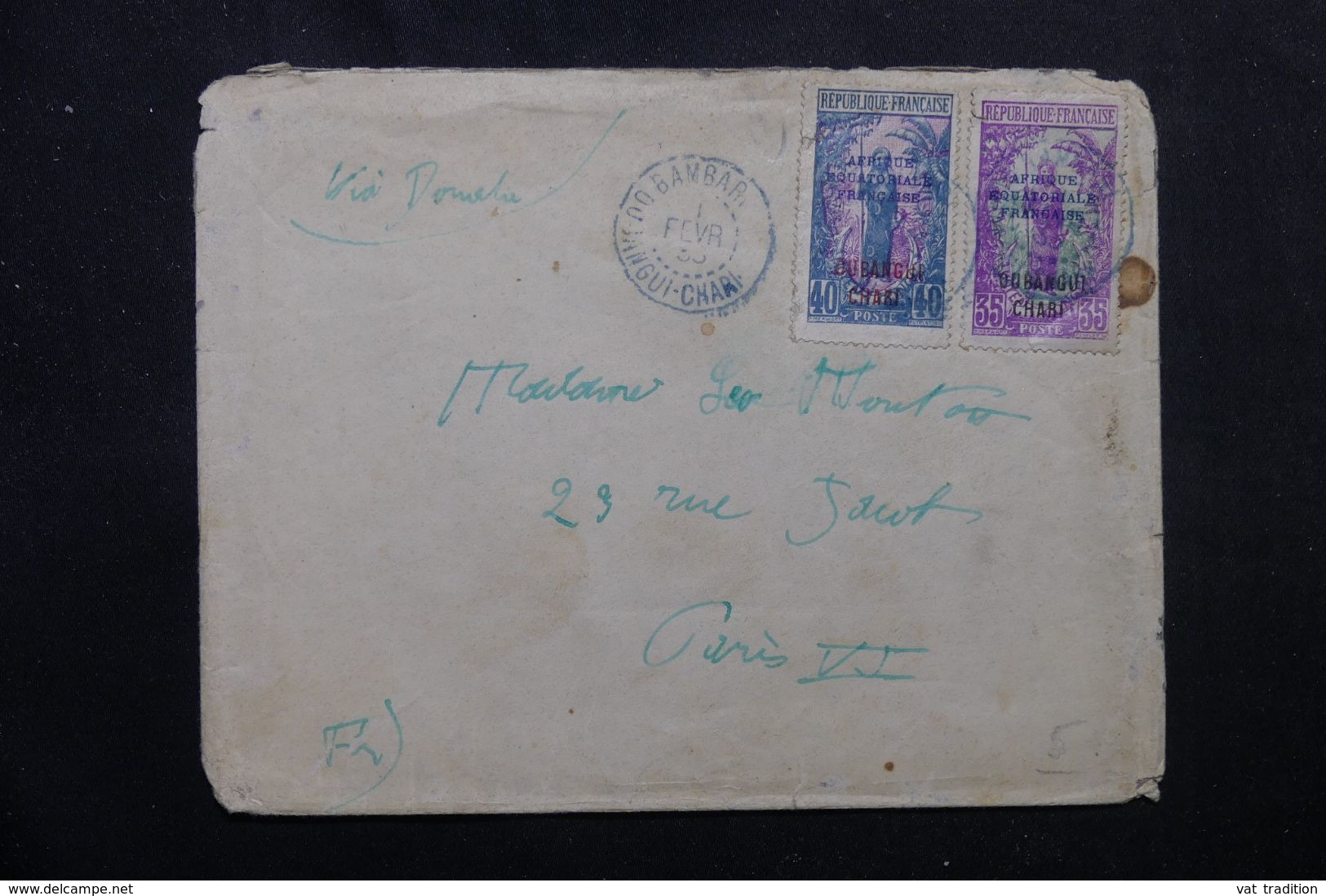 OUBANGUI-CHARI - Enveloppe De Bambari Pour Paris En 1933 Via Bangui , Affranchissement Plaisant - L 63063 - Brieven En Documenten