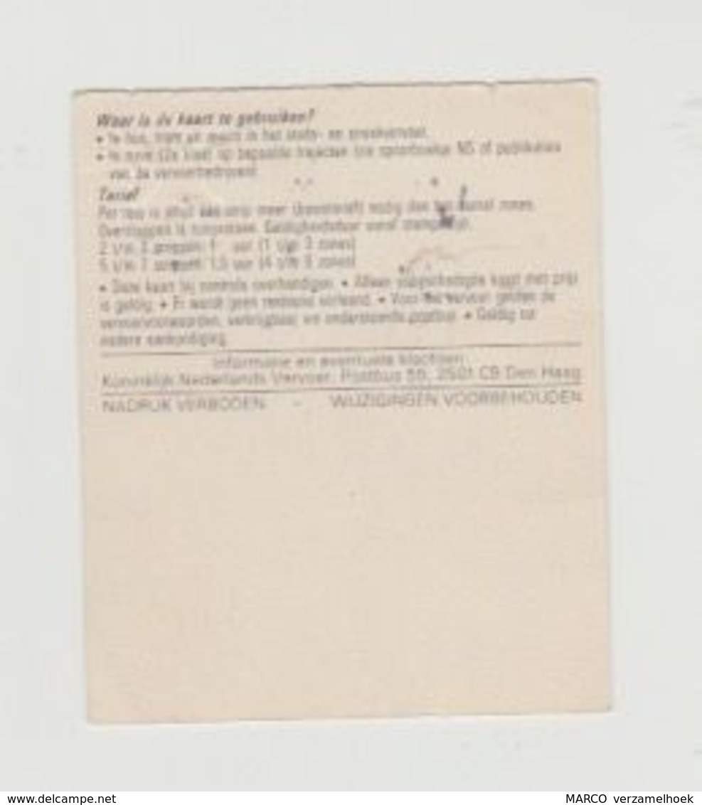 Ticket Bus Nationale Strippenkaart Nederland (NL) - Autres & Non Classés