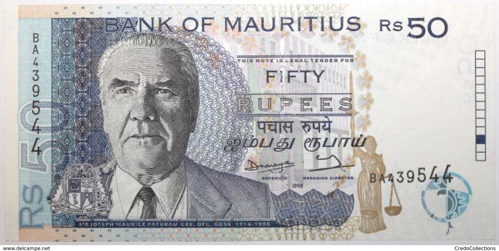 Maurice - 50 Roupies - 1998 - PICK 43 - NEUF - Mauritius