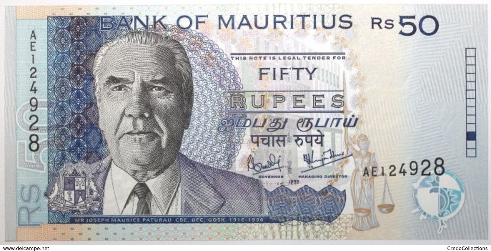 Maurice - 50 Roupies - 1999 - PICK 50a - NEUF - Mauritius