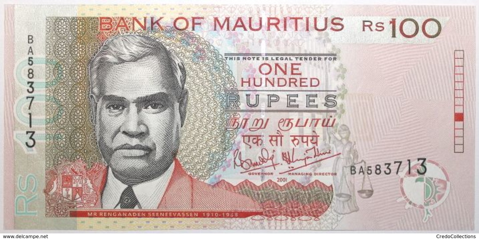 Maurice - 100 Roupies - 2001 - PICK 51b - NEUF - Mauritius