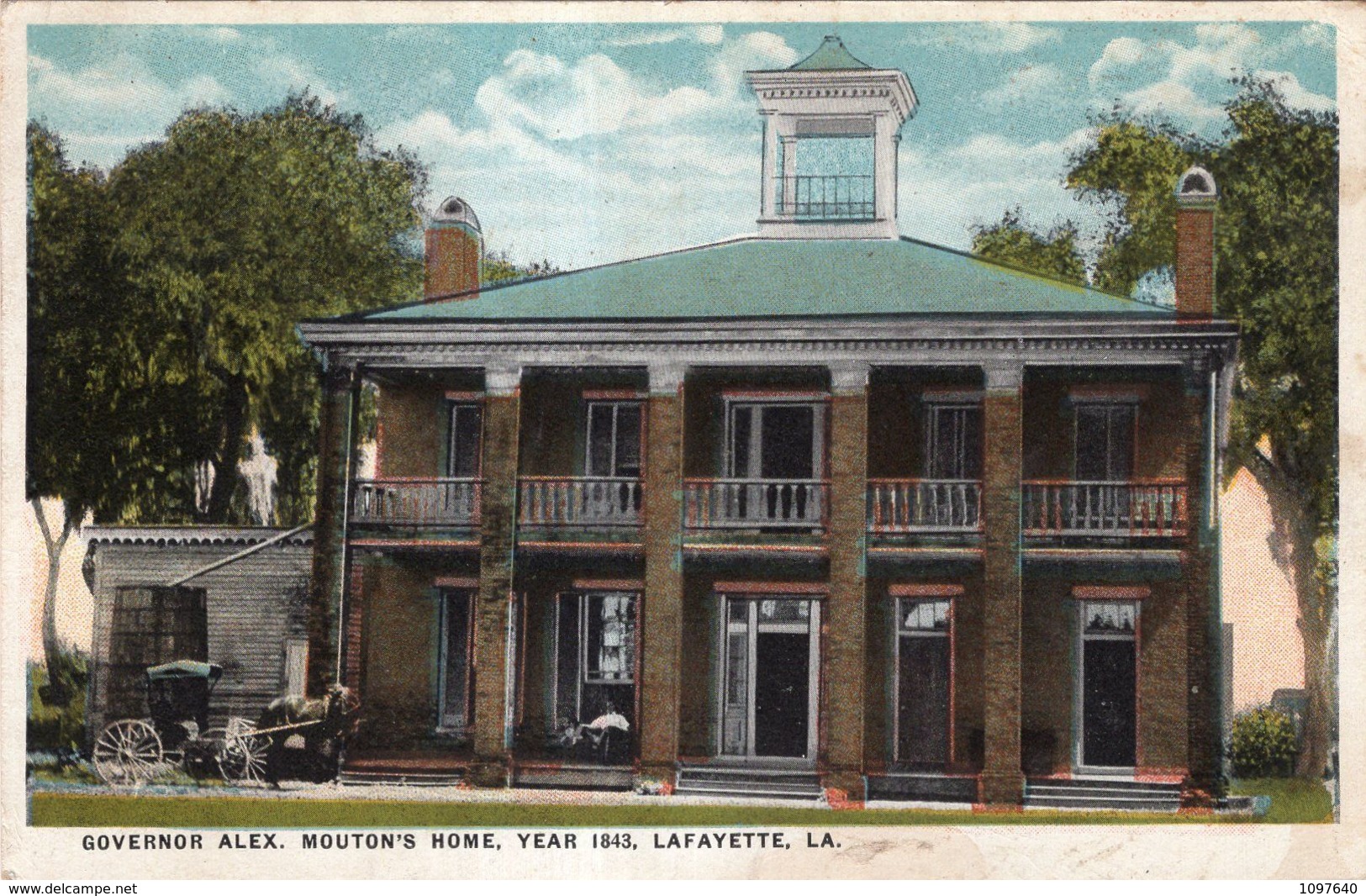 GOVERNOR ALEX . MOUTON'S HOME ,YEAR 1843 , LAFAYETTE , LA - Sonstige & Ohne Zuordnung