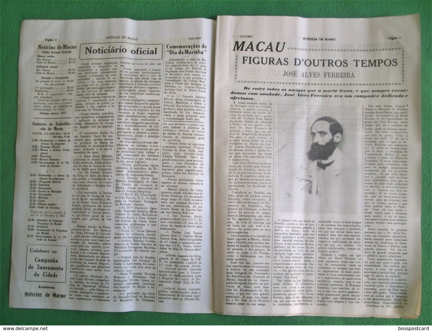 Macau - Jornal Notícias De Macau Nº 697, 10 De Setembro De 1967 - Imprensa - Macao  Portugal - China - Informations Générales